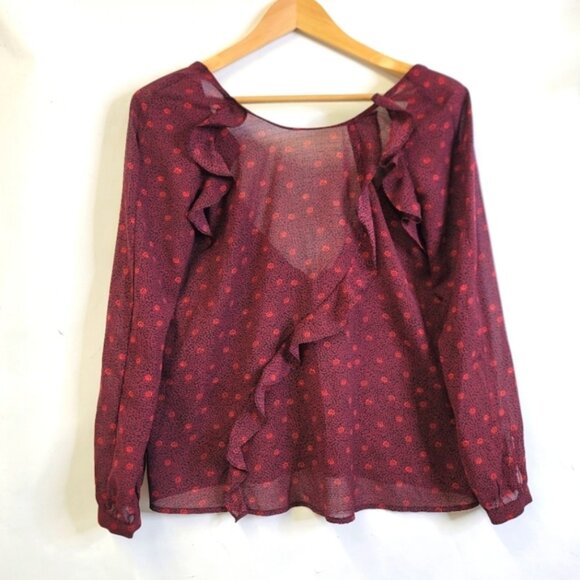 ba&sh Tops - ba sh ruffle  Long sleeve  open back  floral print top